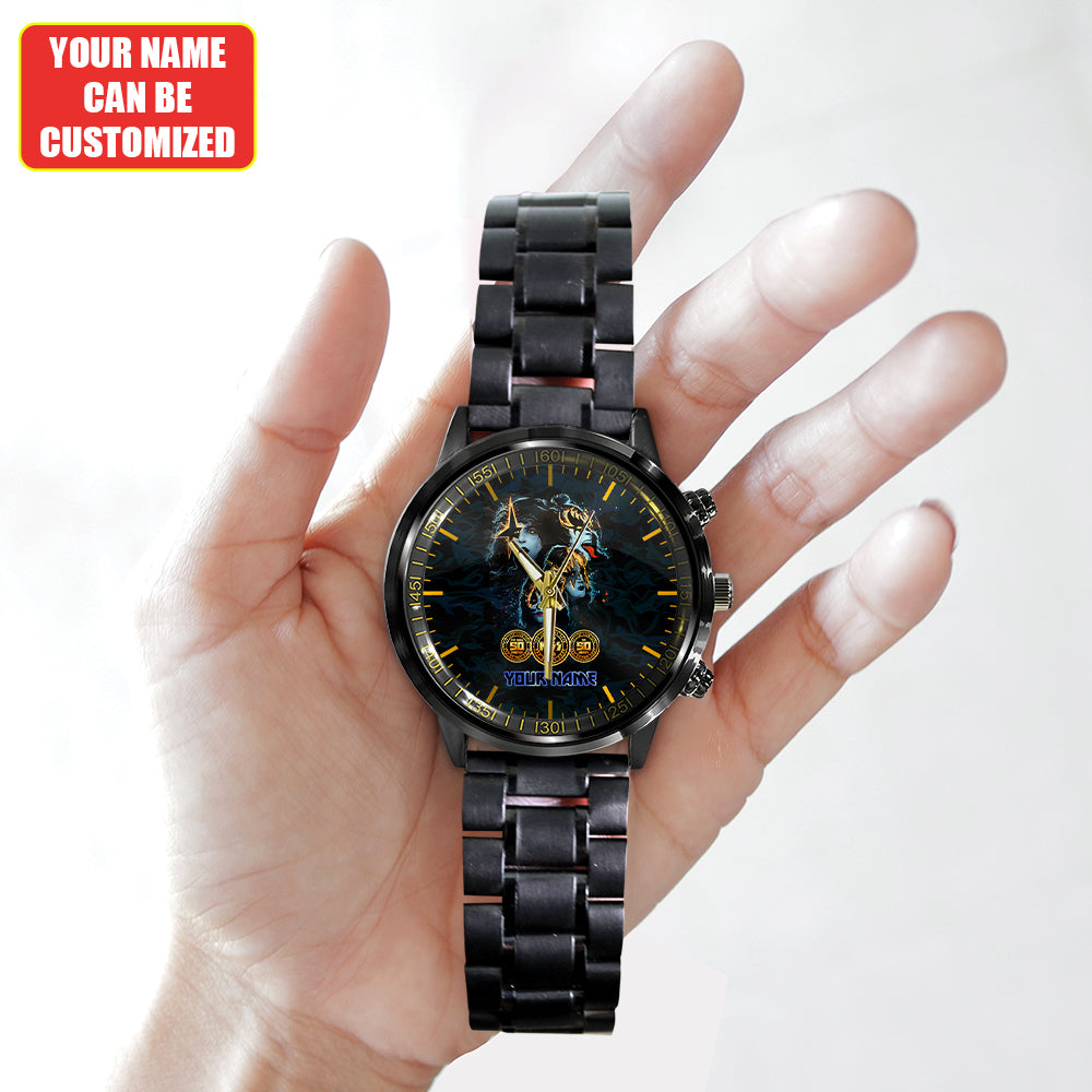 Personalized KISS Black Stainless Steel Watch - HUANNM 4875