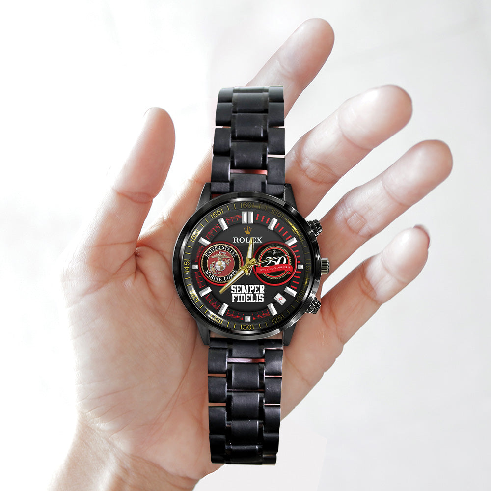 US Marine Corps x Rolex Black Stainless Steel Watch - MAITM 12170