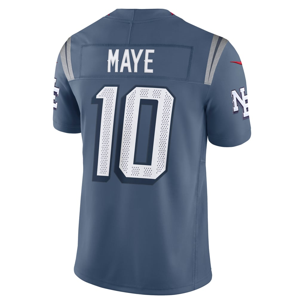 Men's New England Patriots Drake Maye Blue Rivalries Collection Stitched Limited Jersey