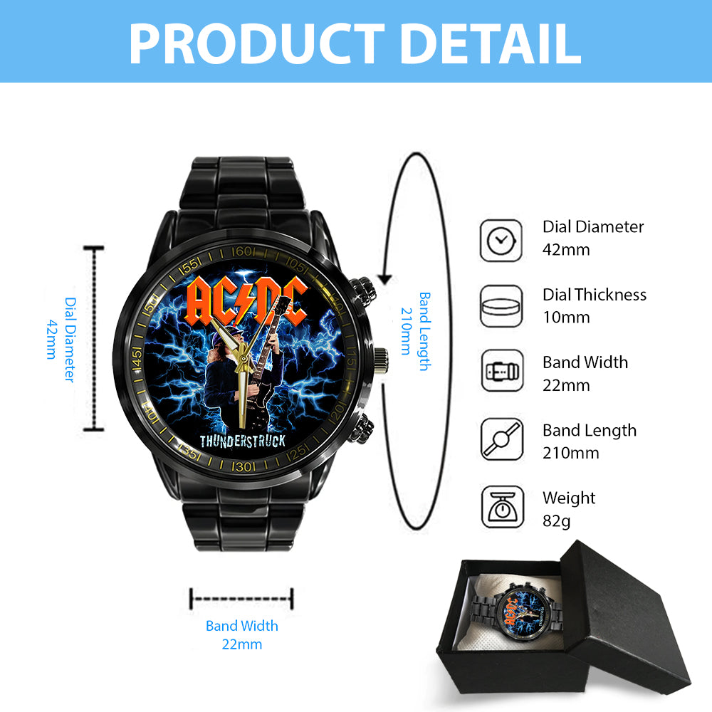 AC/DC Black Stainless Steel Watch - TANTN 12281