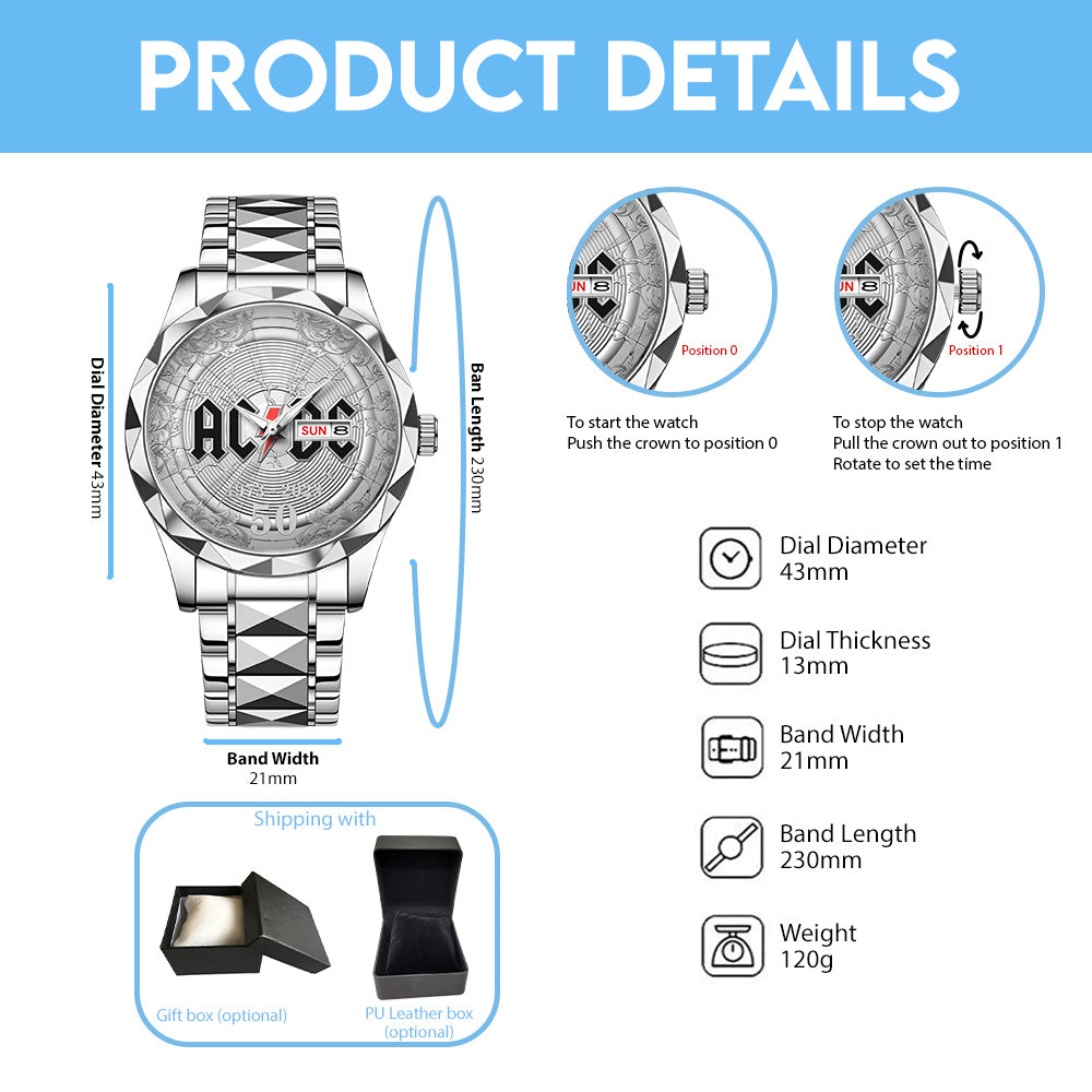 AC/DC Alloy Luxury Quartz Watch - TANTN 13794