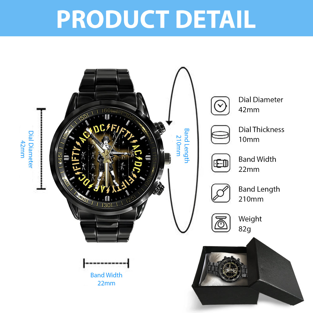 AC/DC Black Stainless Steel Watch - GNE 821