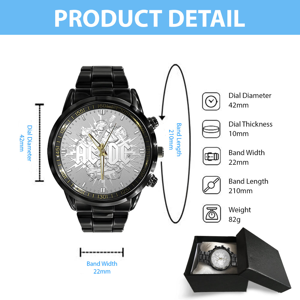 AC/DC Black Stainless Steel Watch - GNE 1306