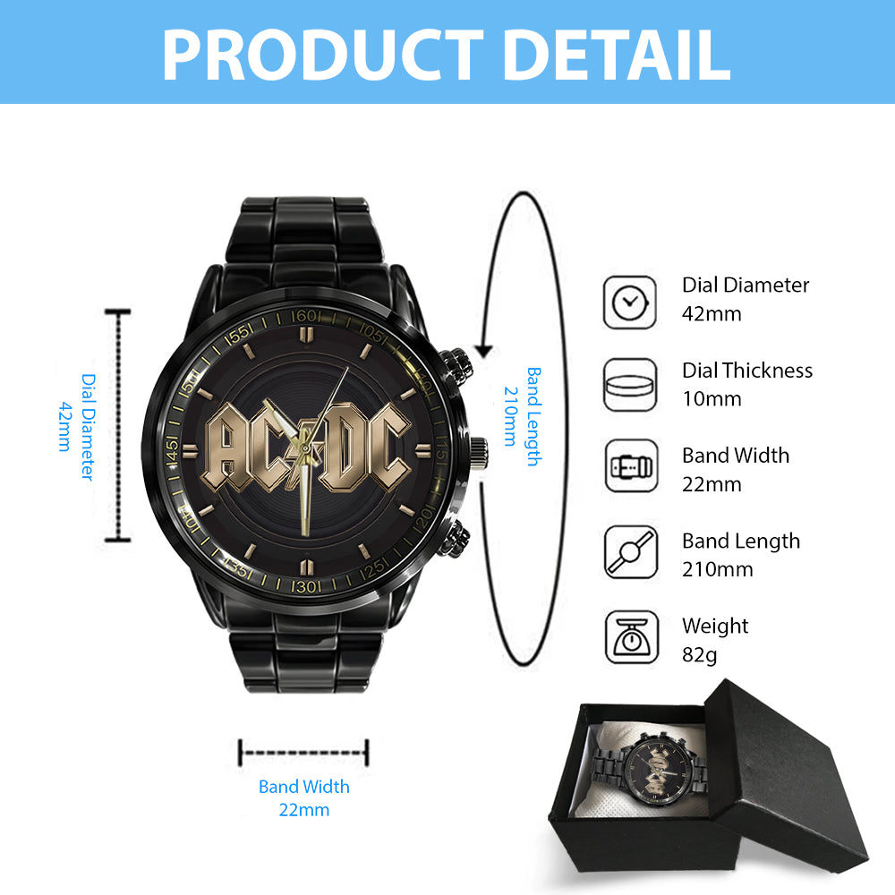 AC/DC Black Stainless Steel Watch - GNE 1637