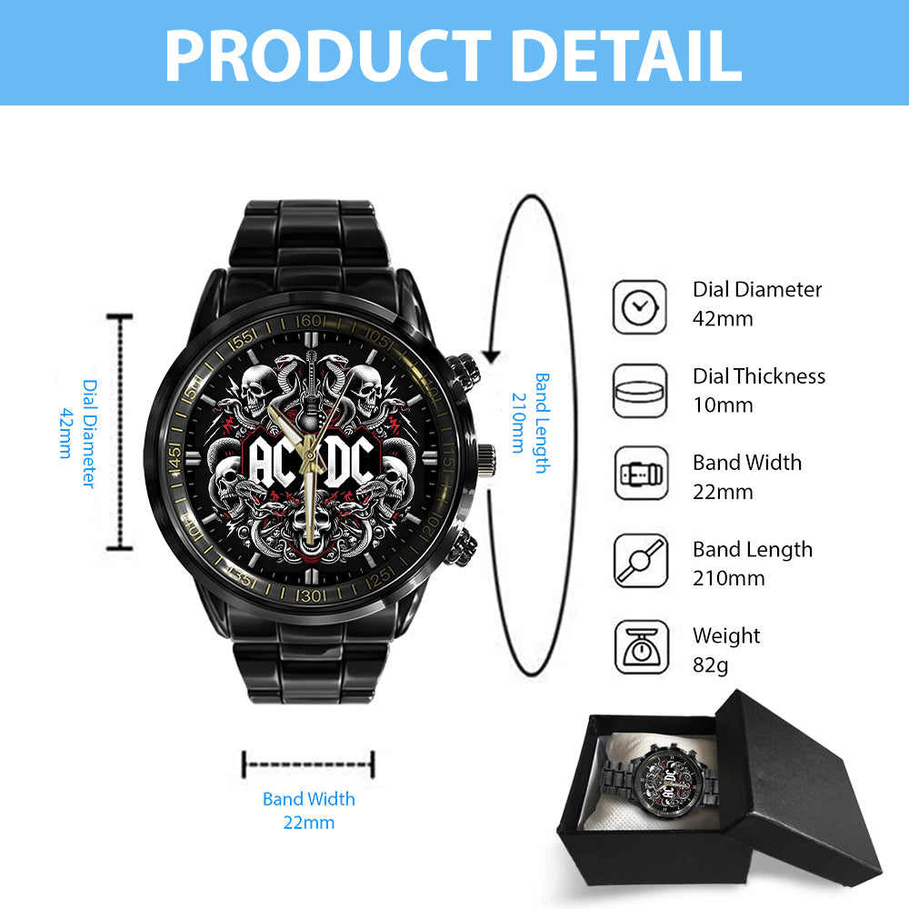 AC/DC Black Stainless Steel Watch - GNE 693