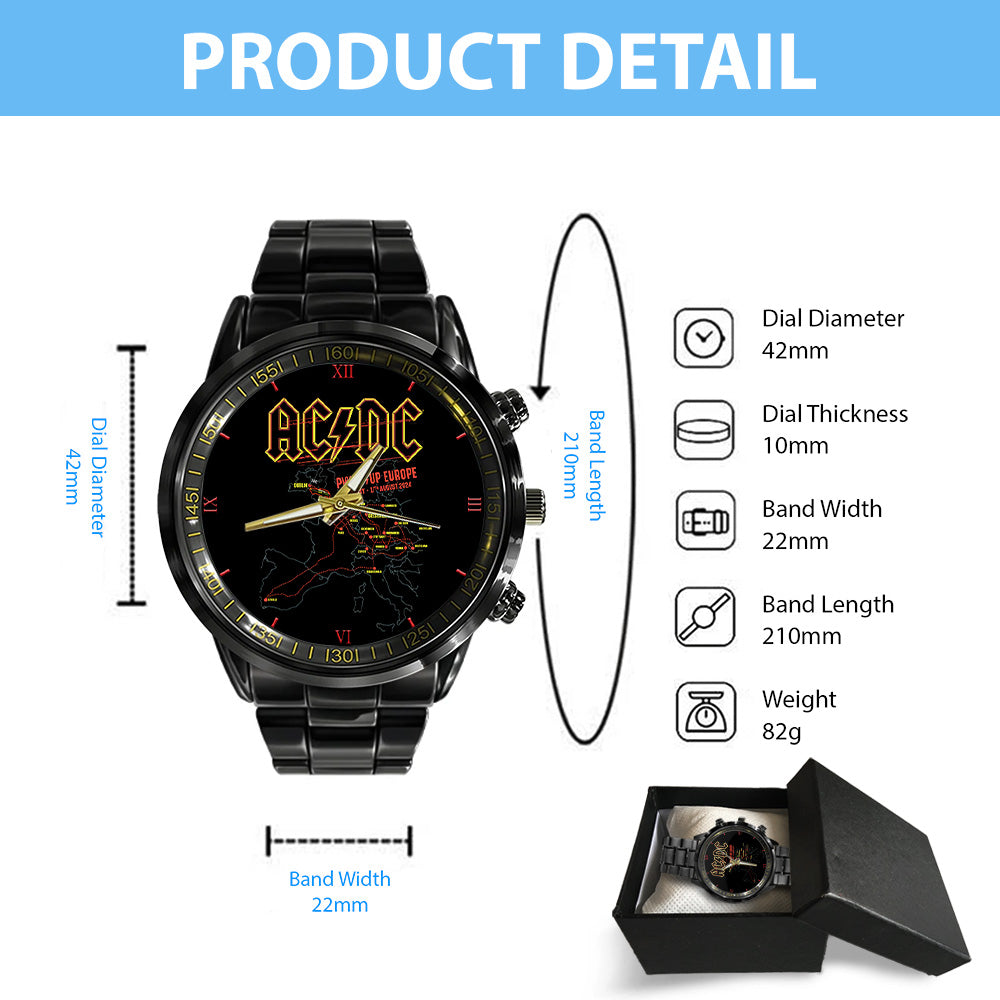 AC/DC Black Stainless Steel Watch - TANTN 8207