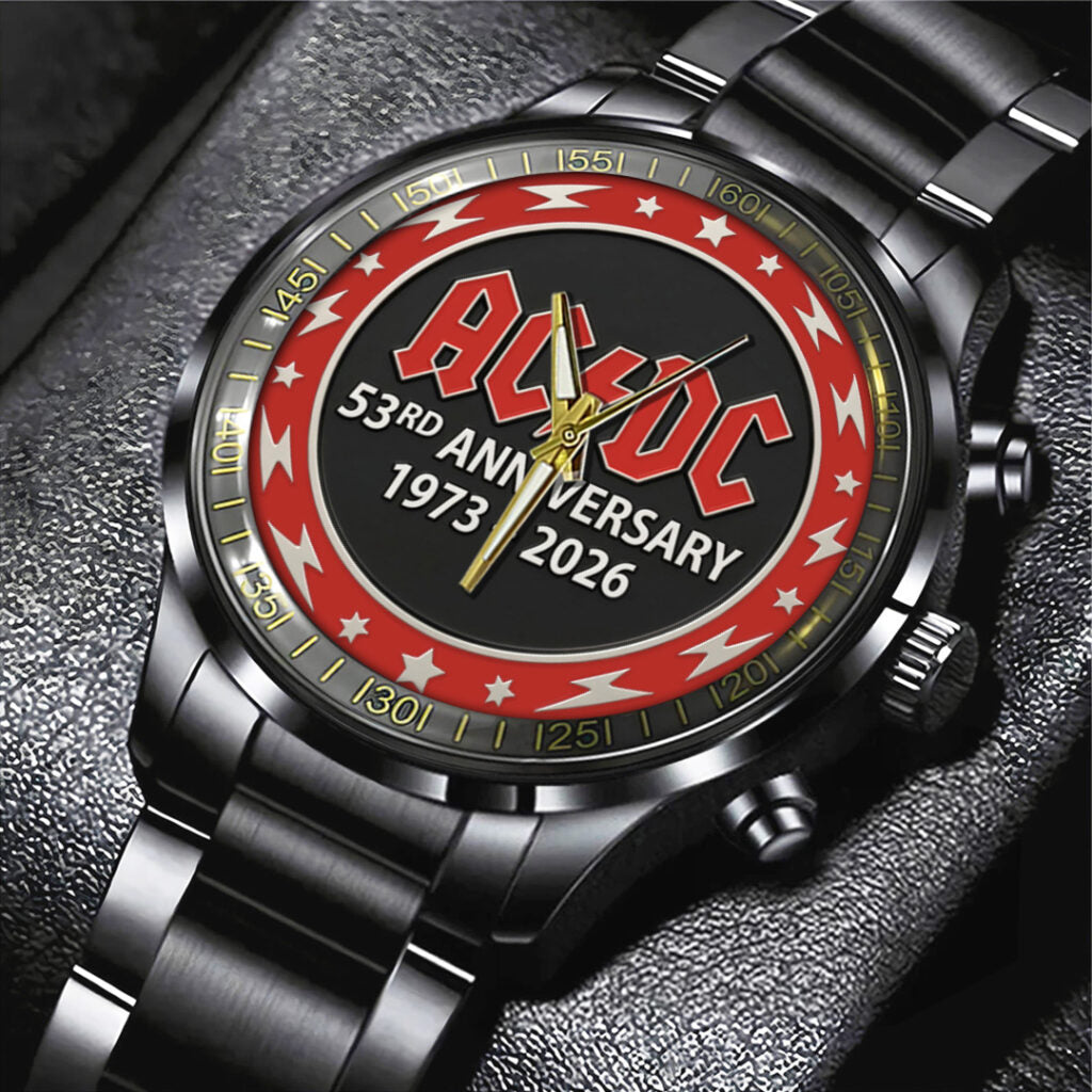 AC/DC 53rd Anniversary Black Stainless Steel Watch - TANTN21702