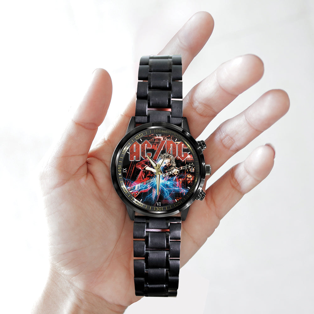 AC/DC x Angus Young Black Stainless Steel Watch - MAITM 7451