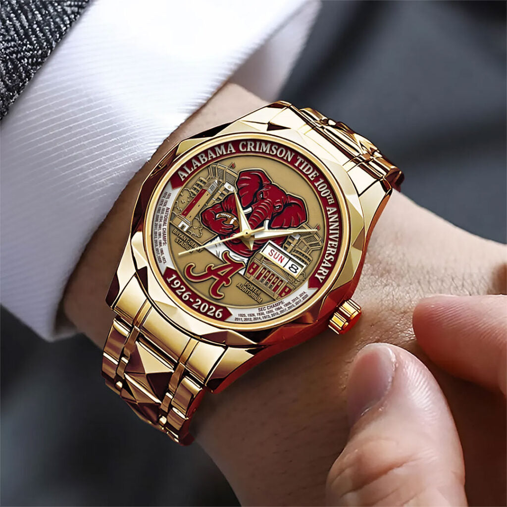 Alabama Crimson Tide Football 100th Anniversary 2026 Alloy Luxury Quartz Watch - TANTN21312