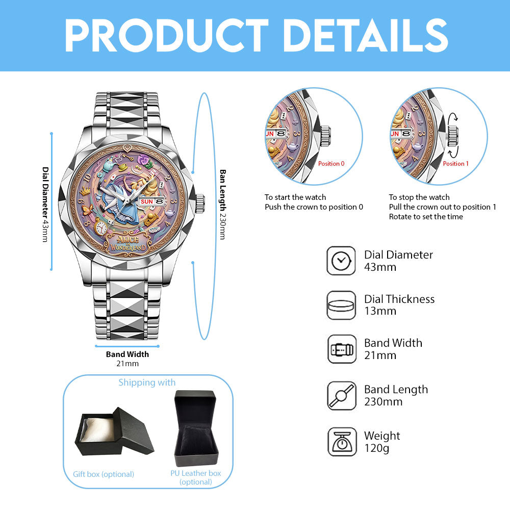 Alice in Wonderland Alloy Luxury Quartz Watch - TMTHU8007