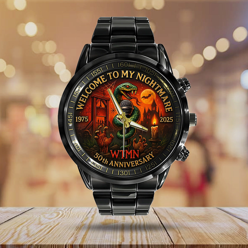 Alice Cooper Welcome to My Nightmare 50th Anniversary Black Stainless Steel Watch - TANTN18497