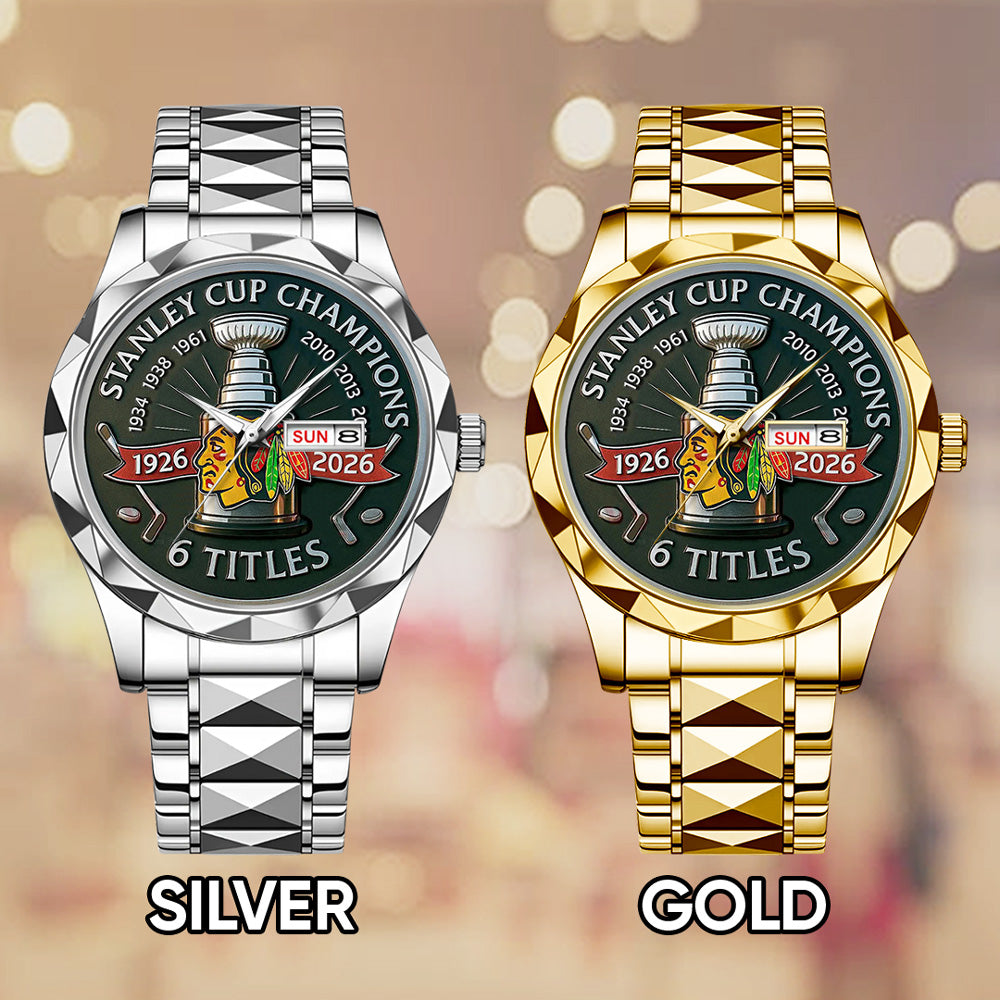 Chicago Blackhawks 100th Anniversary 2026 Alloy Luxury Quartz Watch - GNE4341