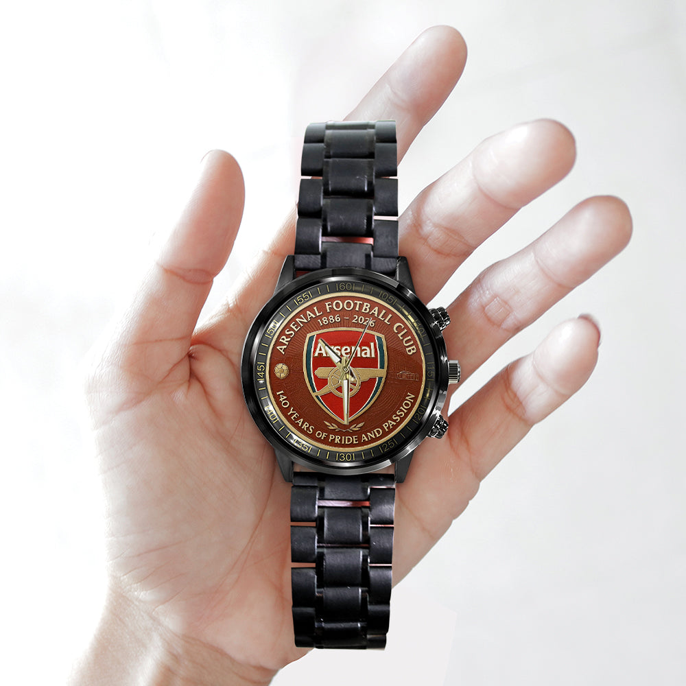 Arsenal FC 140 Years Black Stainless Steel Watch - MAITM13591