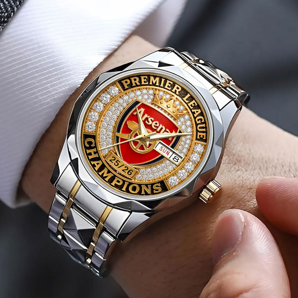 Arsenal FC Premier League Champions 25/26 Alloy Luxury Quartz Watch - HOATT18197