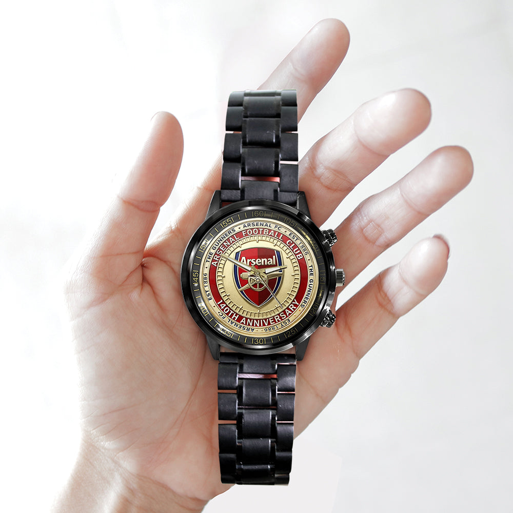 Arsenal FC 140th Anniversary Black Stainless Steel Watch - TMTHU2784