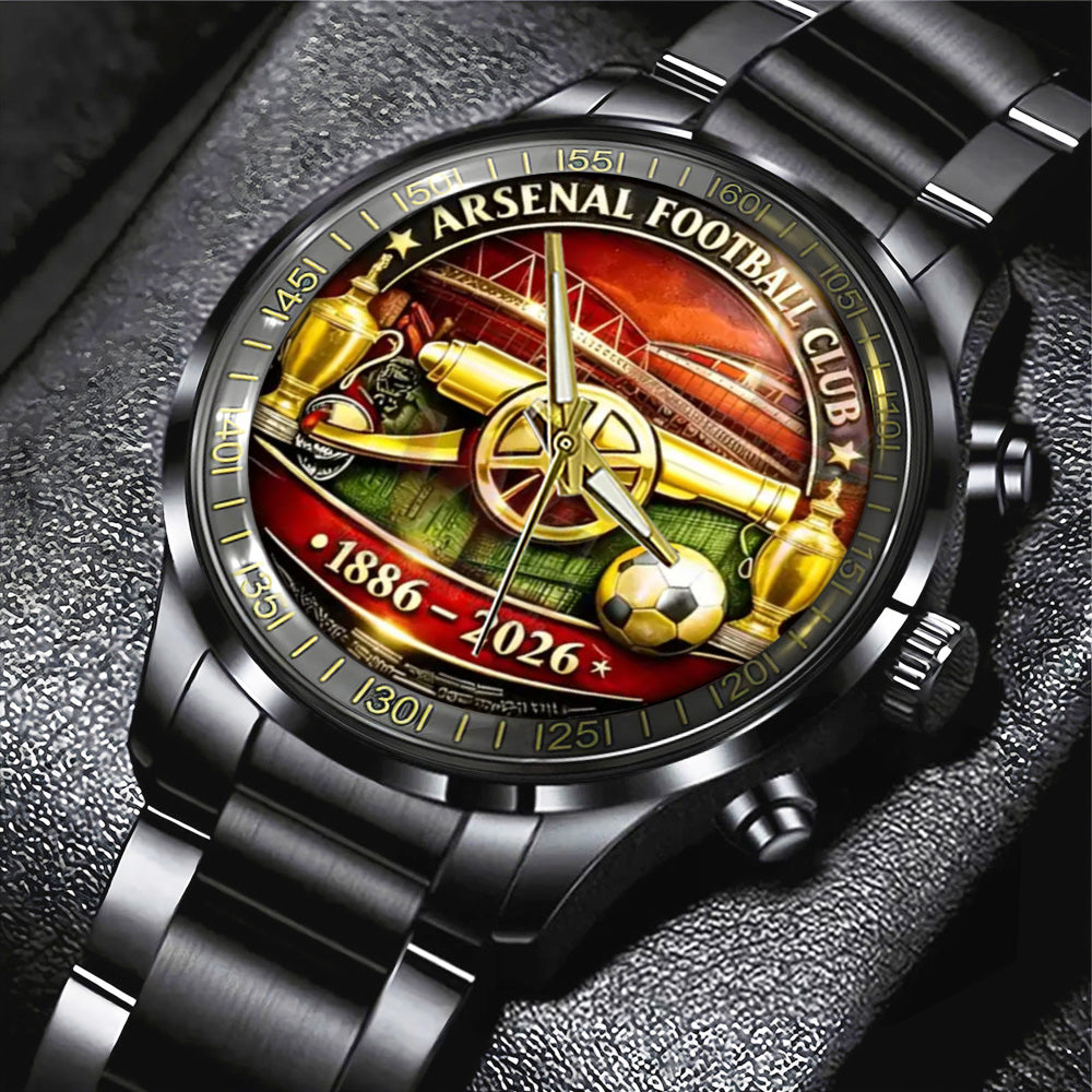 Arsenal FC 140th Anniversary 2026 Black Stainless Steel Watch - TANTN20285