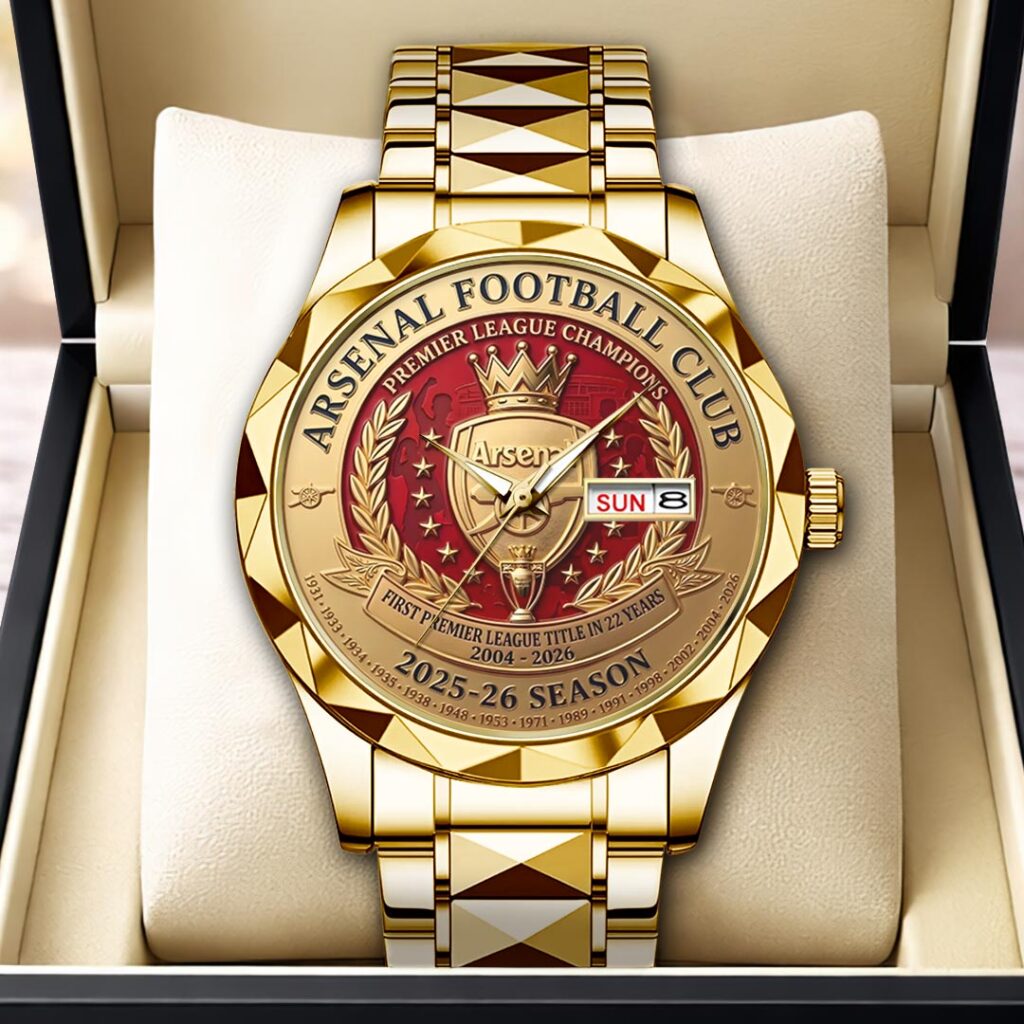 Arsenal FC Premier League Champions 25/26 Alloy Luxury Quartz Watch - HOATT18143