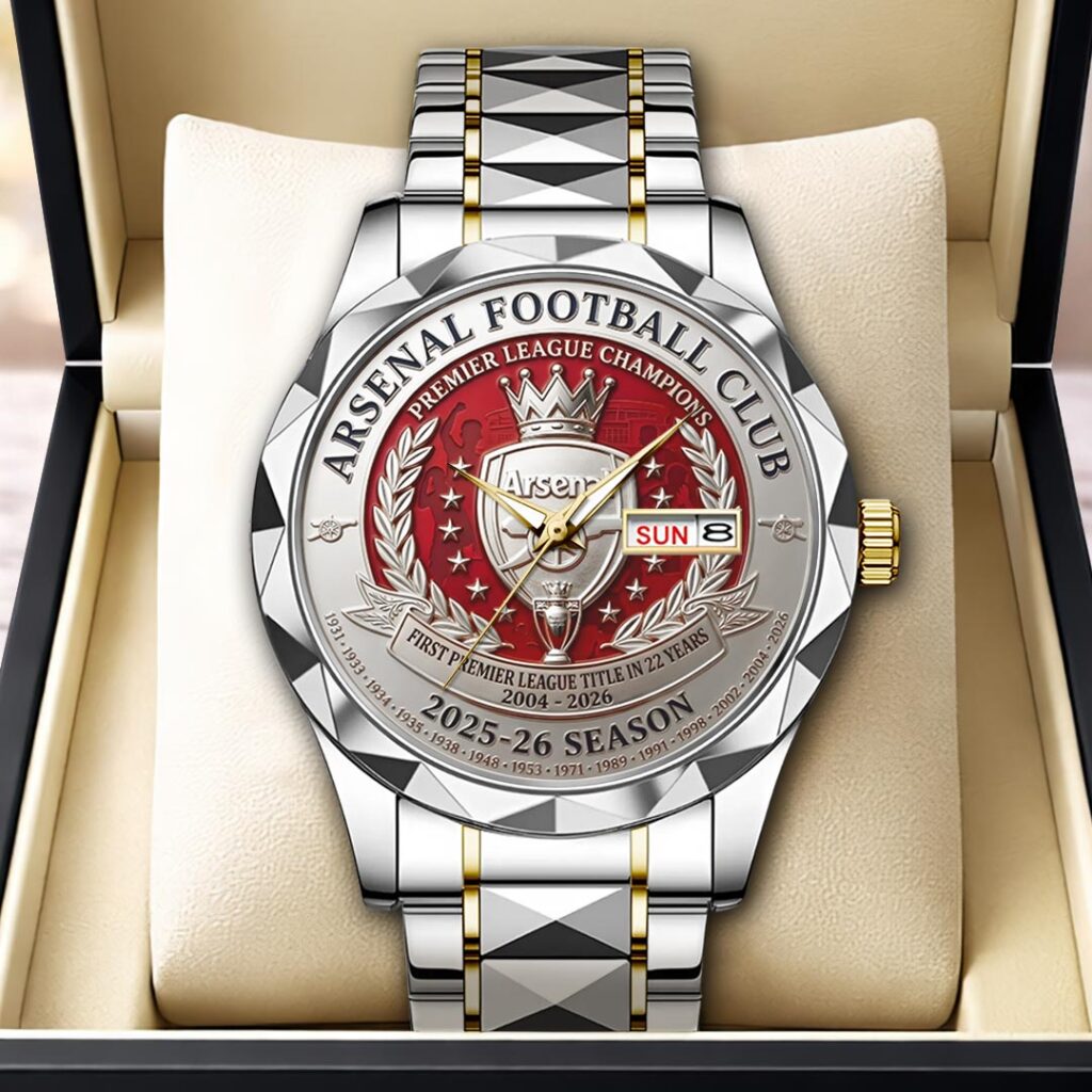 Arsenal FC Premier League Champions 25/26 Alloy Luxury Quartz Watch - HOATT18143