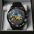BYU Cougars Football Black Stainless Steel Watch - TANTN17948