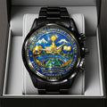 BYU Cougars Football Black Stainless Steel Watch - TANTN17950