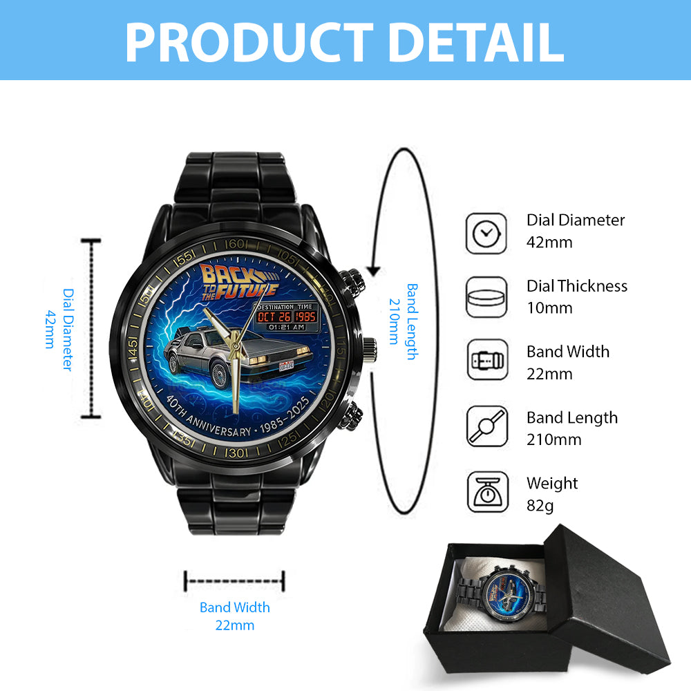 Back to the Future 40th Anniversary 2025 Black Stainless Steel Watch - TANTN18029