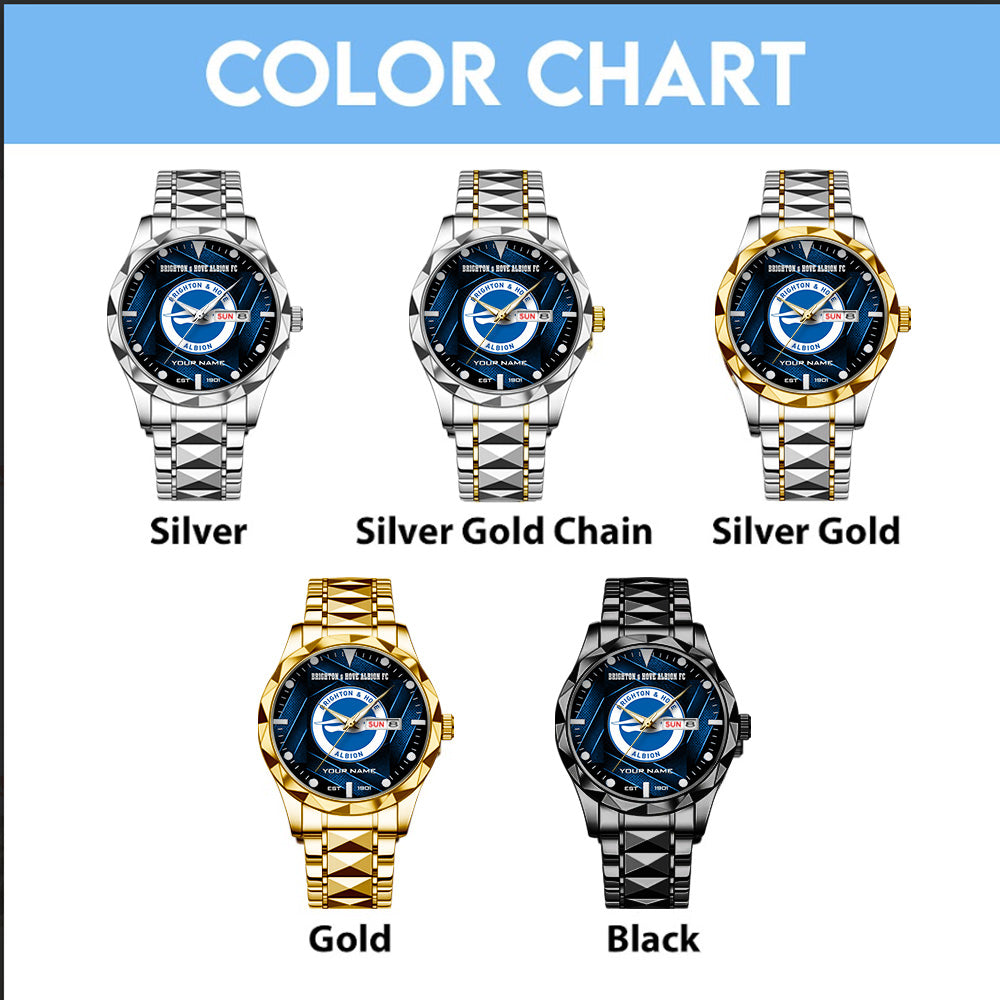 Personalized Brighton & Hove Albion FC Alloy Luxury Quartz Watch - TANTN20272