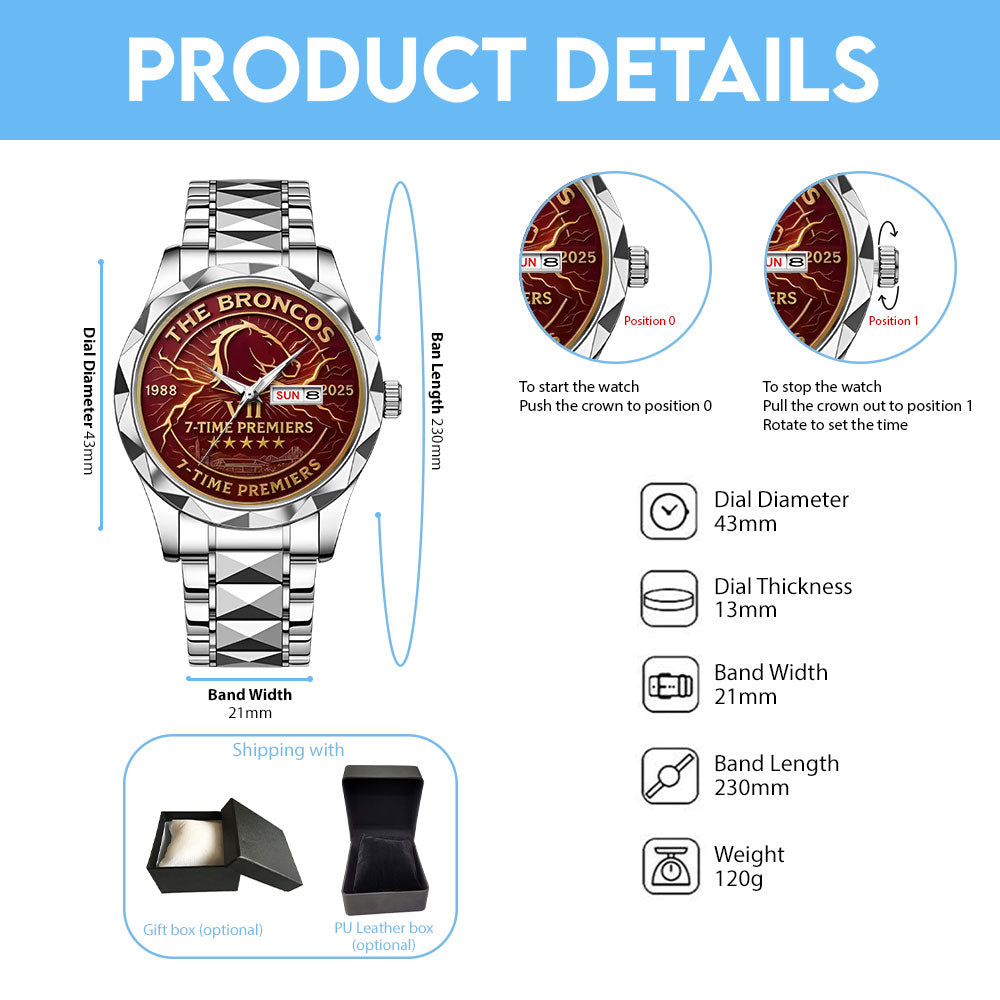 Brisbane Broncos 2025 Premiership Alloy Luxury Quartz Watch - TANTN17612