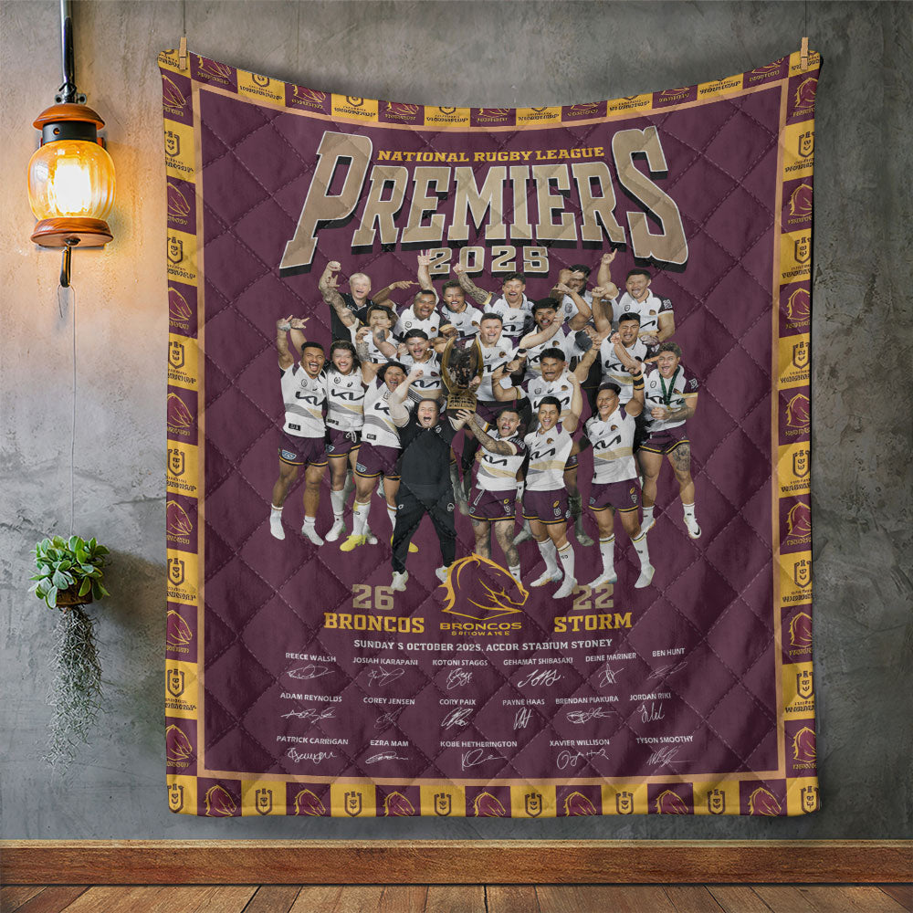 Brisbane Broncos Premiers 2025 Quilt Blanket - TANTN17312