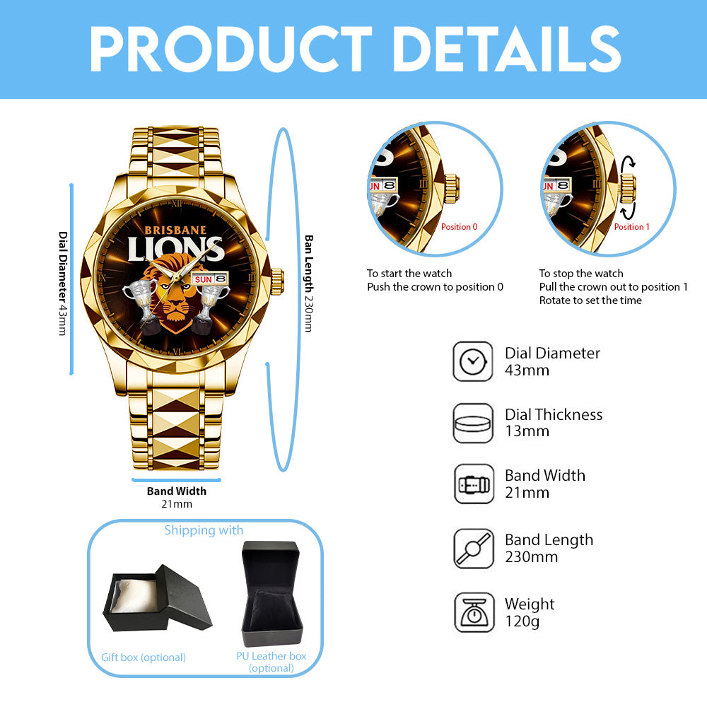 Brisbane Lions Premiers 2025 Alloy Luxury Quartz Watch - GNE4497