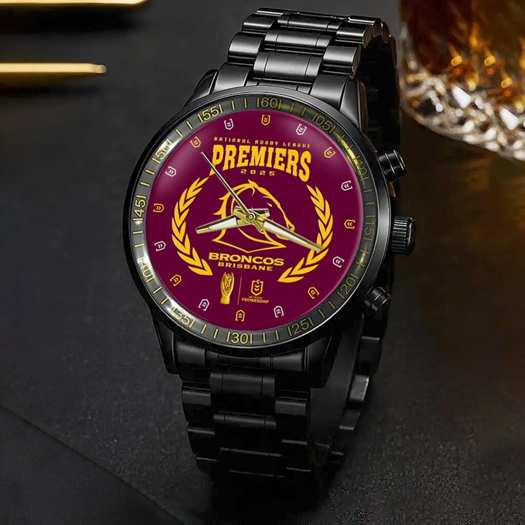 Brisbane Broncos Black Stainless Steel Watch – GNE4514
