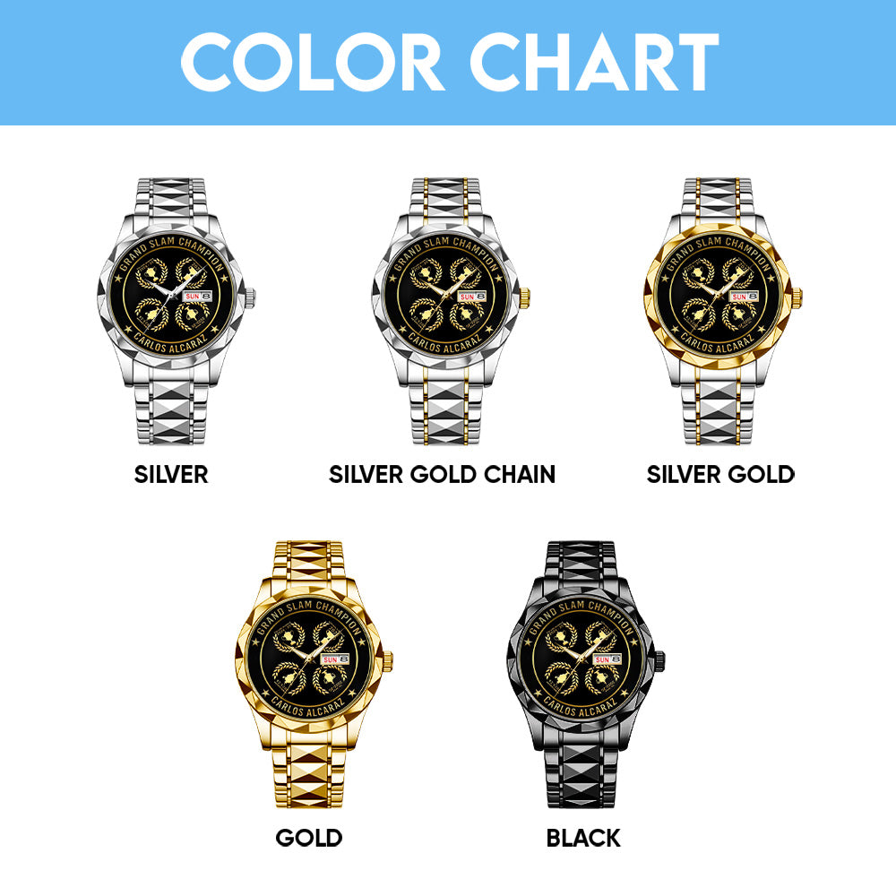 Carlos Alcaraz Grand Slam Champion Alloy Luxury Quartz Watch - GNE4913