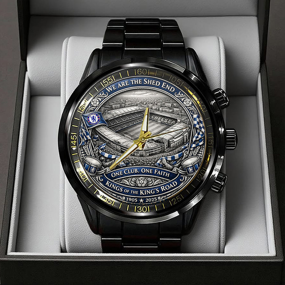 Chelsea FC 120th Anniversary Black Stainless Steel Watch - TANTN20240