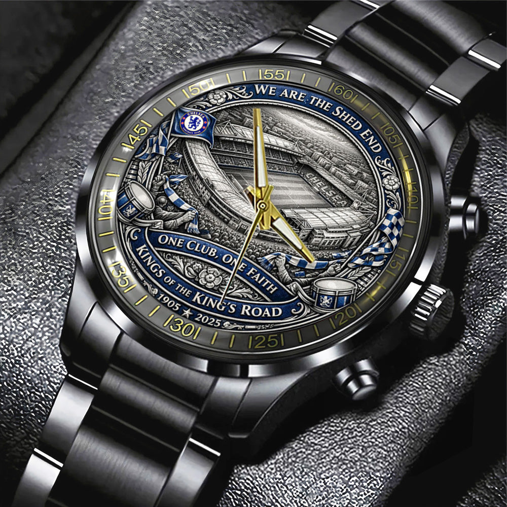 Chelsea FC 120th Anniversary Black Stainless Steel Watch - TANTN20240