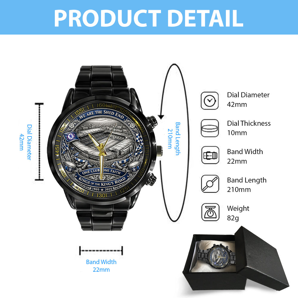 Chelsea FC 120th Anniversary Black Stainless Steel Watch - TANTN20240