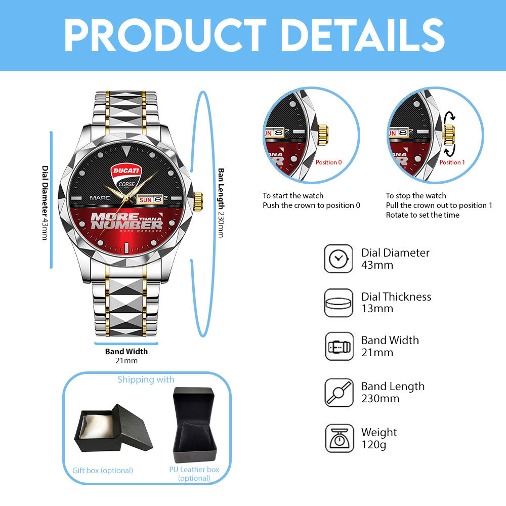 Ducati Lenovo Team x Marc Márquez Alloy Luxury Quartz Watch - TMTHU1316