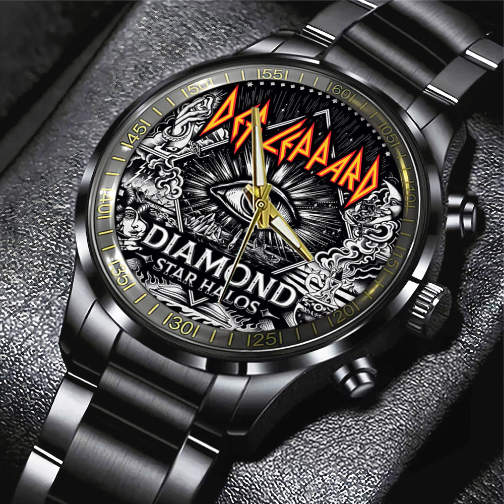 Def Leppard Black Stainless Steel Watch - TANTN17835