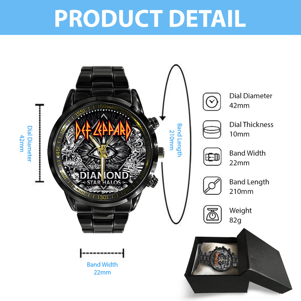 Def Leppard Black Stainless Steel Watch - TANTN17835