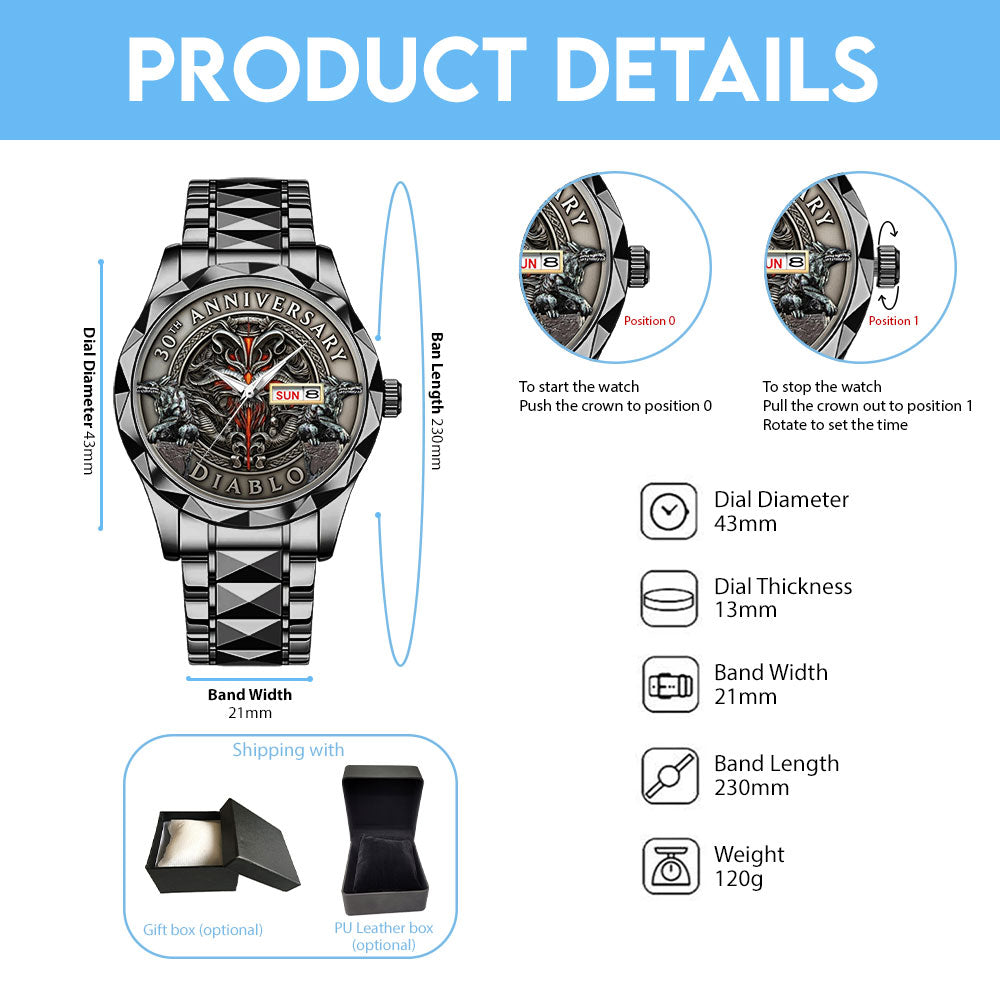 Diablo 30th Anniversary Alloy Luxury Quartz Watch - GNE5361