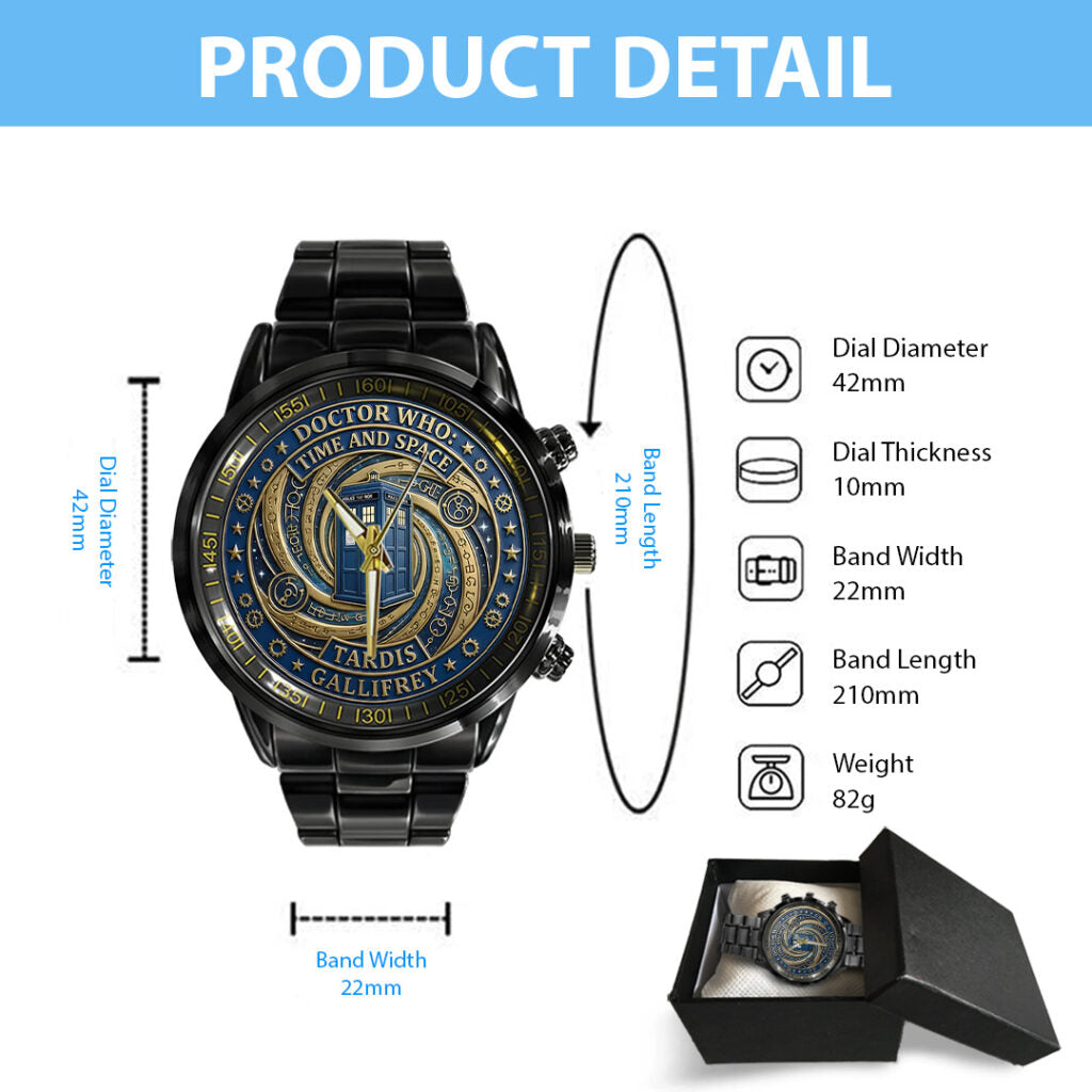 Doctor Who: New Era 20th Anniversary Black Stainless Steel Watch - TANTN20031