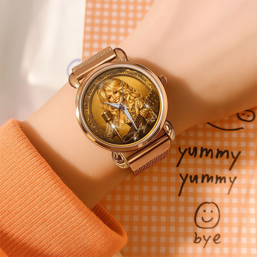 Dolly Parton Mesh Strap Quartz Watch - MAITM14696