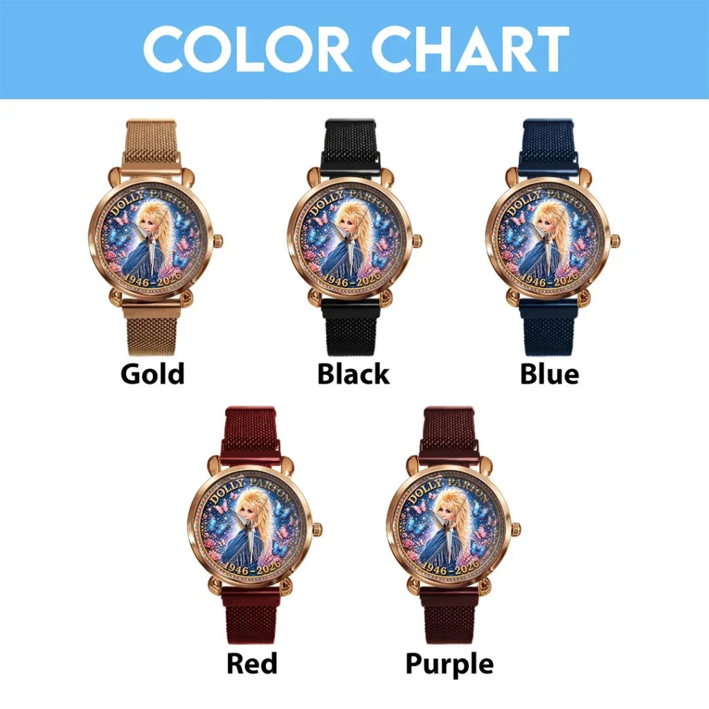 Dolly Parton Mesh Strap Quartz Watch - HOATT20759