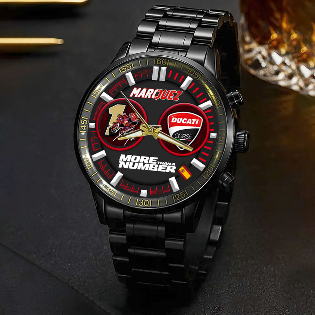 Ducati Lenovo Team x Marc Márquez 2025 World Champion Black Stainless Steel Watch - HOATT13653