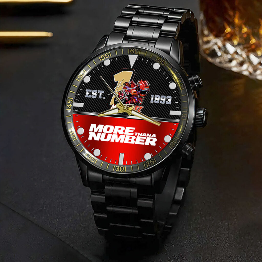 Ducati Lenovo Team x Marc Márquez 2025 World Champion Black Stainless Steel Watch - HOATT13654