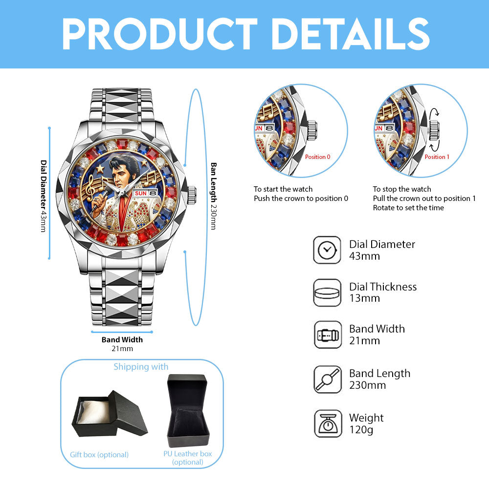 Elvis Presley Alloy Luxury Quartz Watch - MAITM14658
