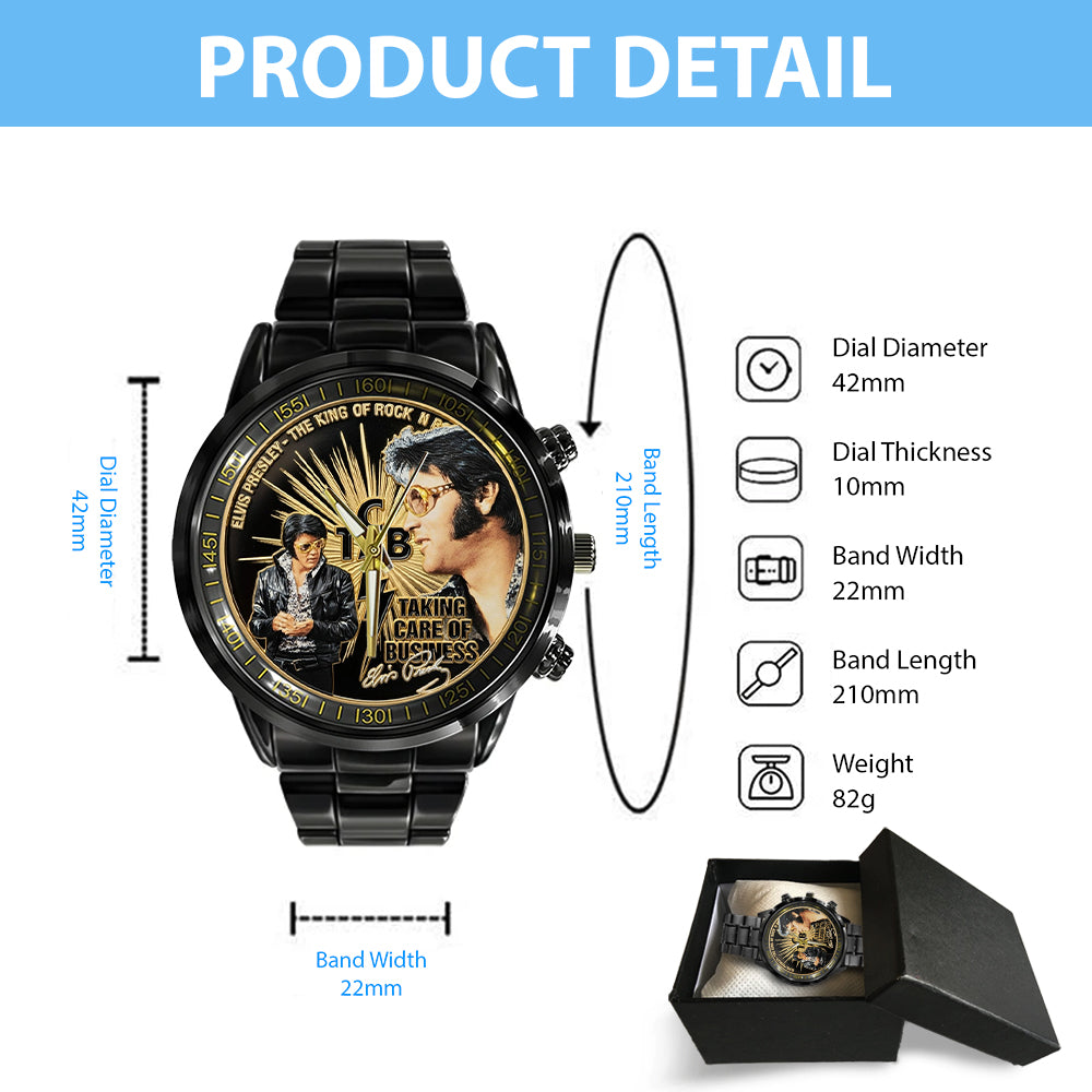 Elvis Presley Black Stainless Steel Watch - TMTHU4442
