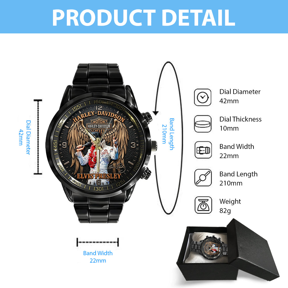 Elvis Presley Black Stainless Steel Watch - TMTHU6583