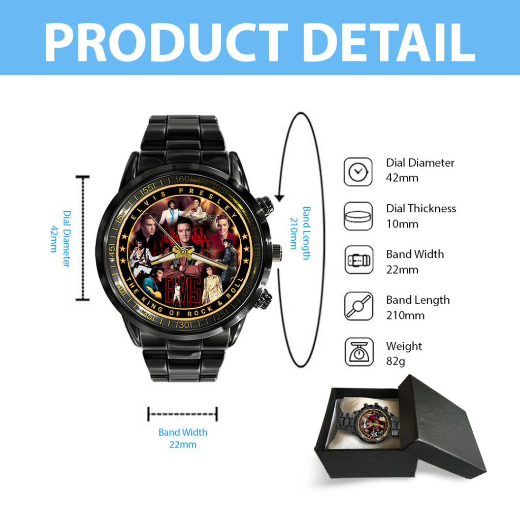 Elvis Presley Black Stainless Steel Watch - HOATT16391