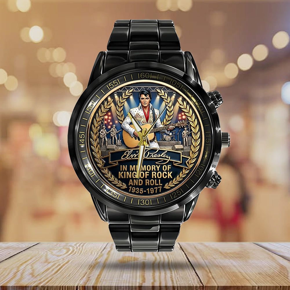 Elvis Presley Black Stainless Steel Watch - MAITM14583