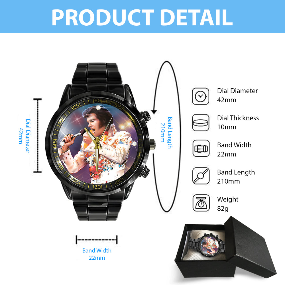 Elvis Presley Black Stainless Steel Watch - TANTN 11386