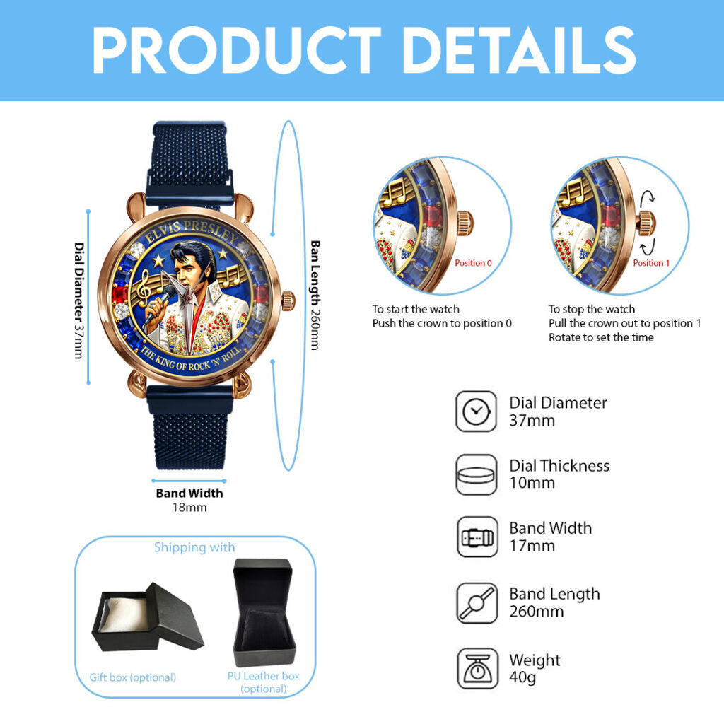 Elvis Presley Mesh Strap Quartz Watch - HOATT16465
